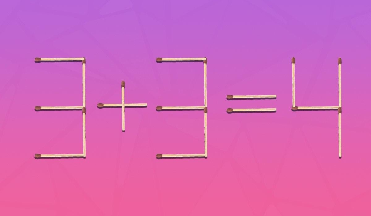 Które dwie zapałki należy przesunąć, aby poprawić błąd: szybki test na inteligencję