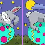 Test IQ: znajdź 3 różnice na obrazku królika śpiącego na